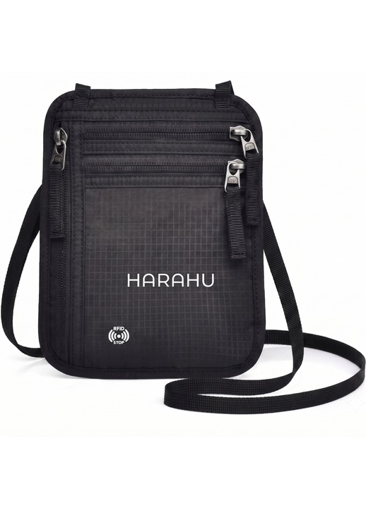 Férfi Crossbody Táska RFID-vel, HARAHU Venture - Fekete
