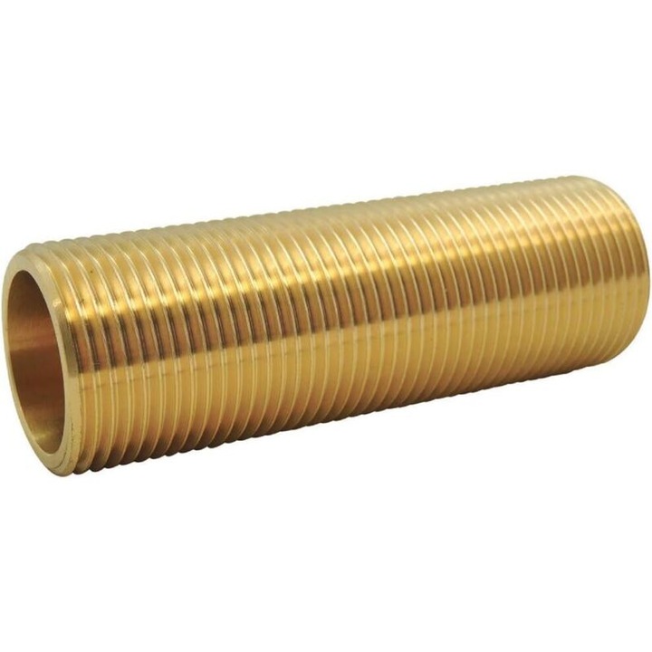 Falátvezető menetes cső, 3/4'', 100mm, sárgaréz, arany