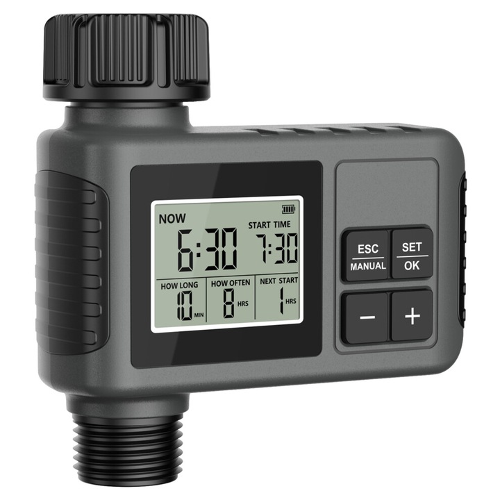 Programator irigare OEM SGW01, IPX5, negru-gri, 3V, 360 min, 1 iesire