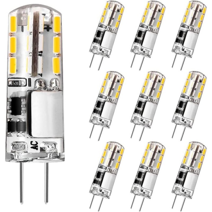 LED крушка G4 2W 3000K 36x10mm комплект 10 бр