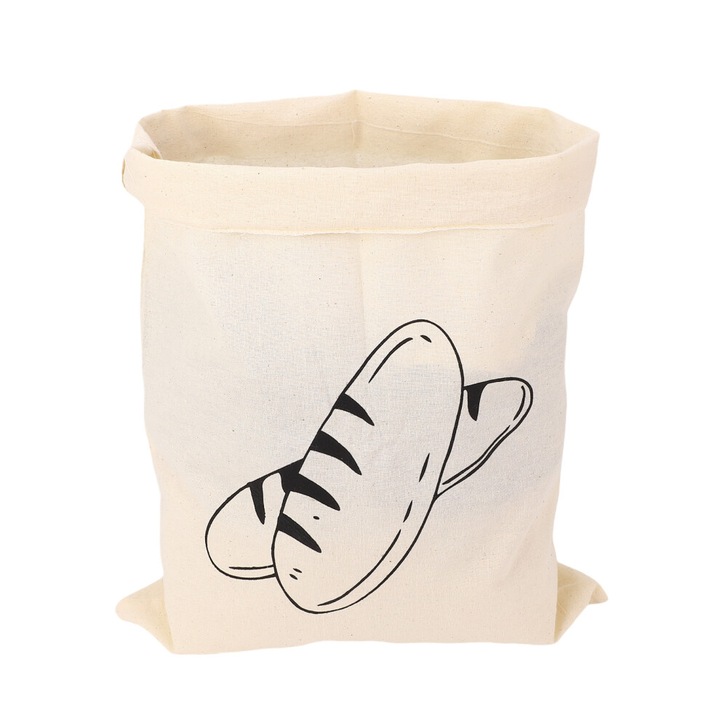Set 3 pungi din in pentru paine si legume, 40x30cm, cu snur