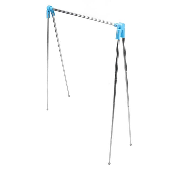 Összecsukható hordozható rozsdamentes acél ruhaállvány, állítható, 33-72x136x43cm