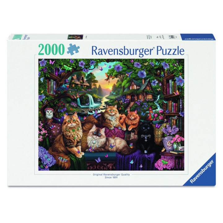 Puzzle Ravensburger 2000 piese - Cat Tail Cottage (12001854)