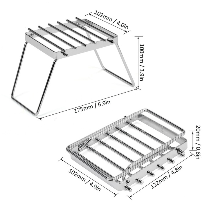 Gratar pliabil camping inox portabil 17.5x10x10cm