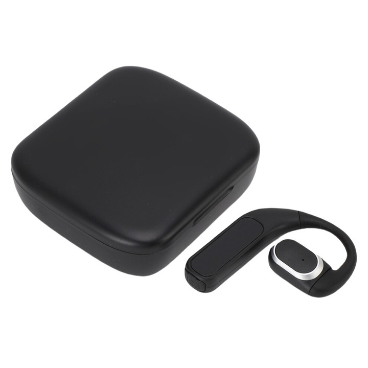 Vezeték nélküli Bluetooth fülhallgató, 200mAh, digitális kijelző, izzadásálló, 180°-ban forgatható, fekete