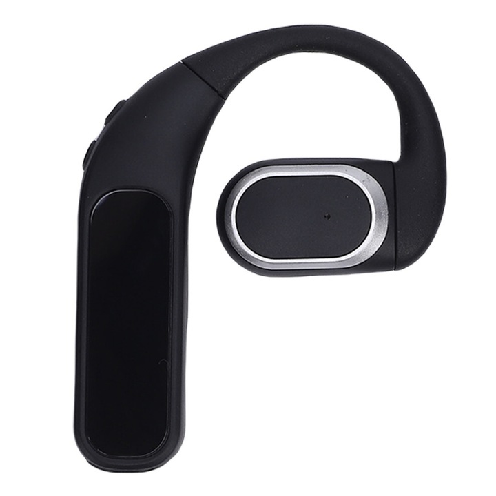 Vezeték nélküli Bluetooth fülhallgató, vízálló, digitális kijelző, fekete, 200mAh, fülre akasztható