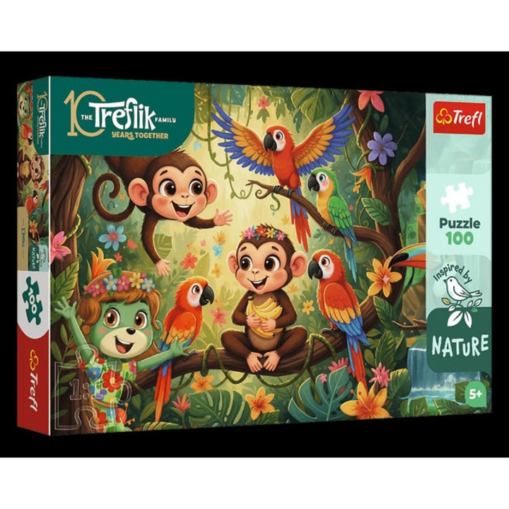 Trefl 100 db-os The Treflik puzzle - Majmok és barátok (16570)