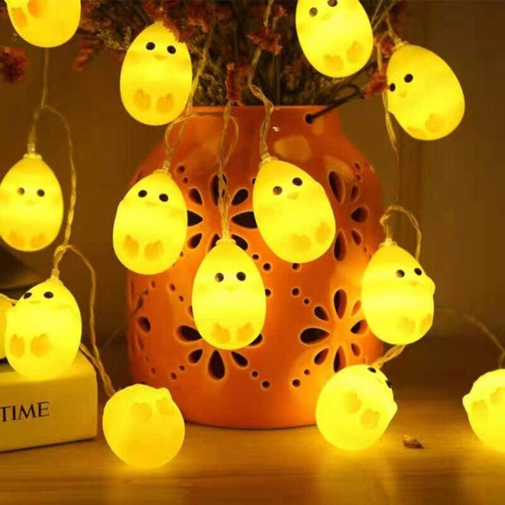 Ghirlanda luminoasa Paste 10 LED plastic galben 2xAA 2m