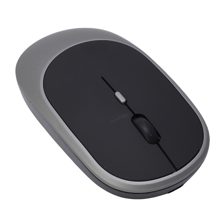 Vezeték nélküli egér két üzemmóddal, 2.4G Bluetooth, 800-1600 DPI, szürke, kompakt, újratölthető