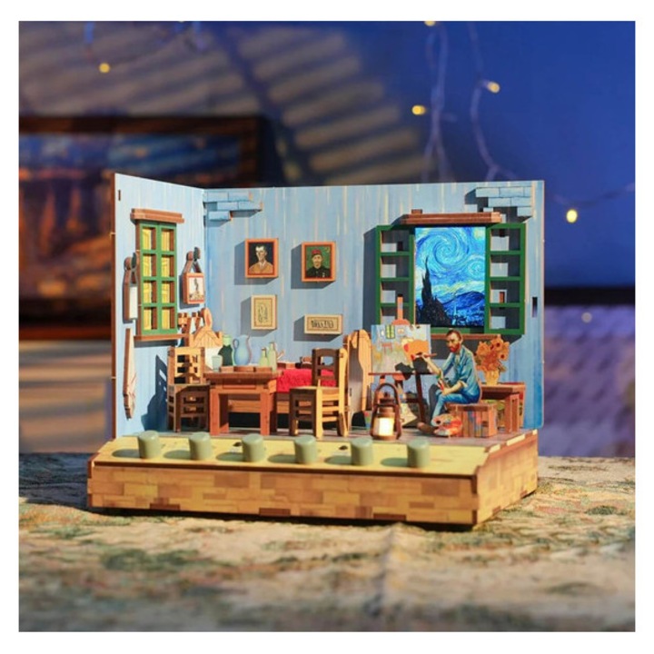 Tonecheer - Vincent's Bedroom DIY miniatűr szoba LCD kijelzővel (TQ401)