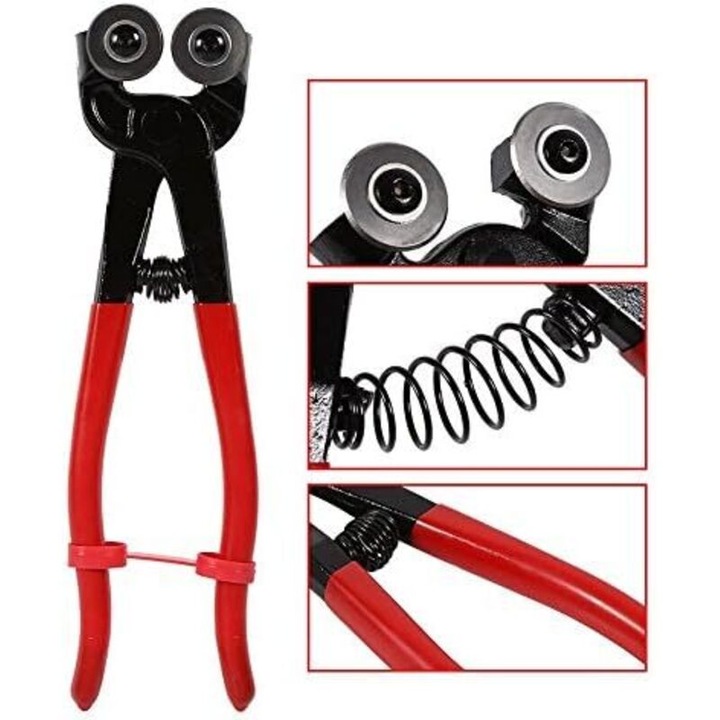 Üvegvágó fogó, 19cm, acél, ergonomikus nyél, kopásálló