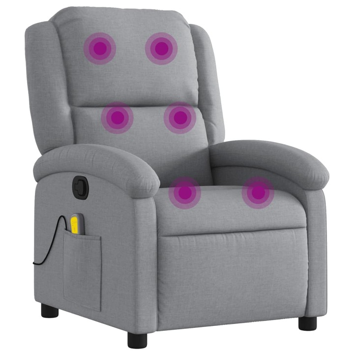 vidaXL világosszürke szövet masszázsfotel 3205416