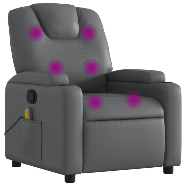 vidaXL szürke műbőr masszázsfotel 3205545