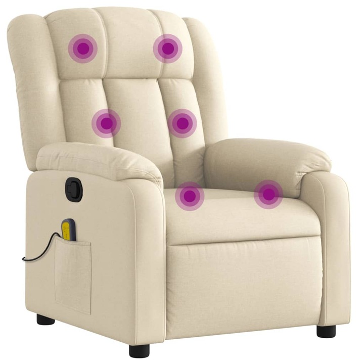 vidaXL krémszínű szövet masszázsfotel 3205779