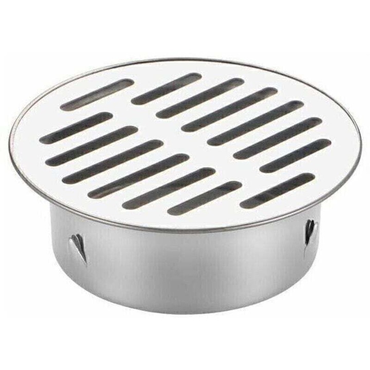 Sifon podea inoxidabil rotund, anti-blocaj, 11cm, pentru balcon si exterior