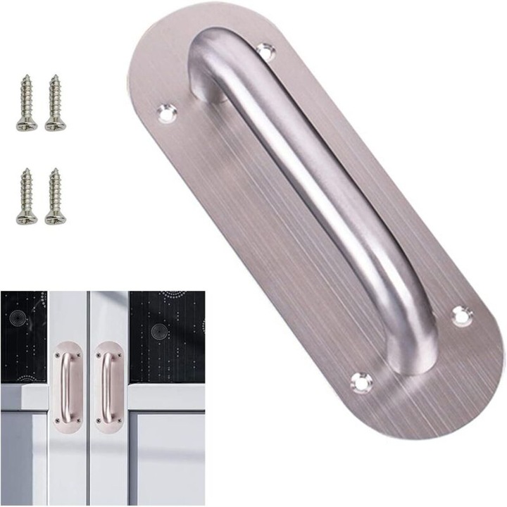 Maner usa glisanta ovala, otel inoxidabil, 200x65mm