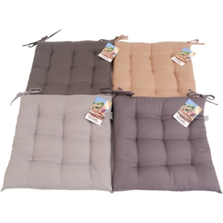 Set 4 Perne Scaun Matlasate 9 Puncte, 40 x 40 x 5 cm, cu Snururi de Prindere