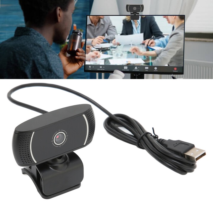 Camera web USB flexibila 640x480, autofocus, negru, 30x10x10cm