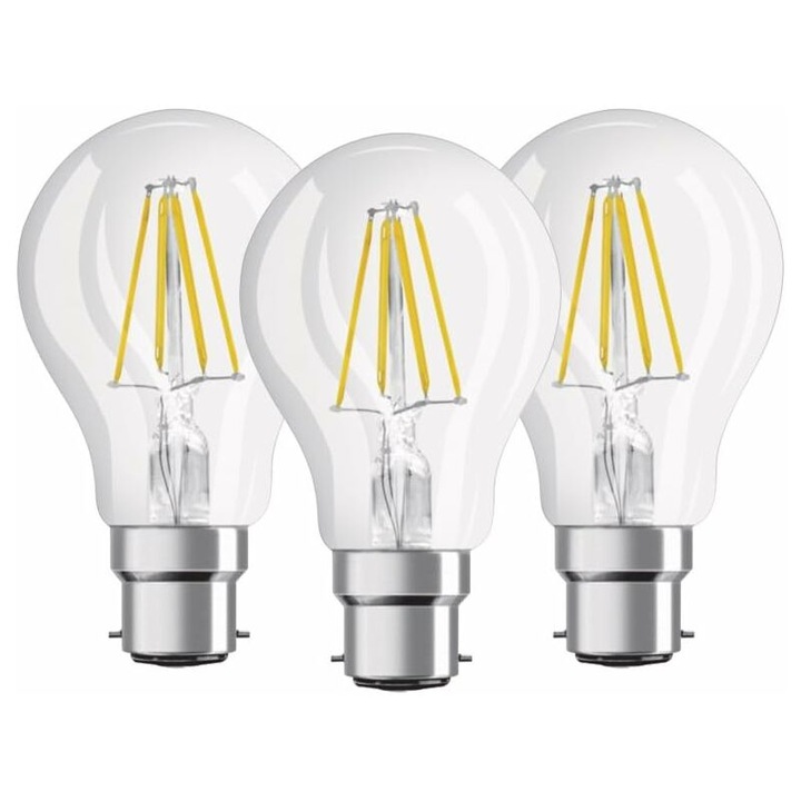 3 db LED filament izzó készlet B22 8W 2700K meleg fehér