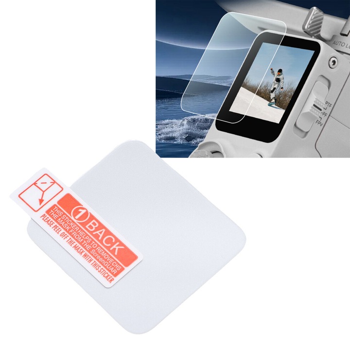 Folie sticla securizata pentru ecran stabilizator RS 4, transparenta, 2.5D, 9H, 10x5cm
