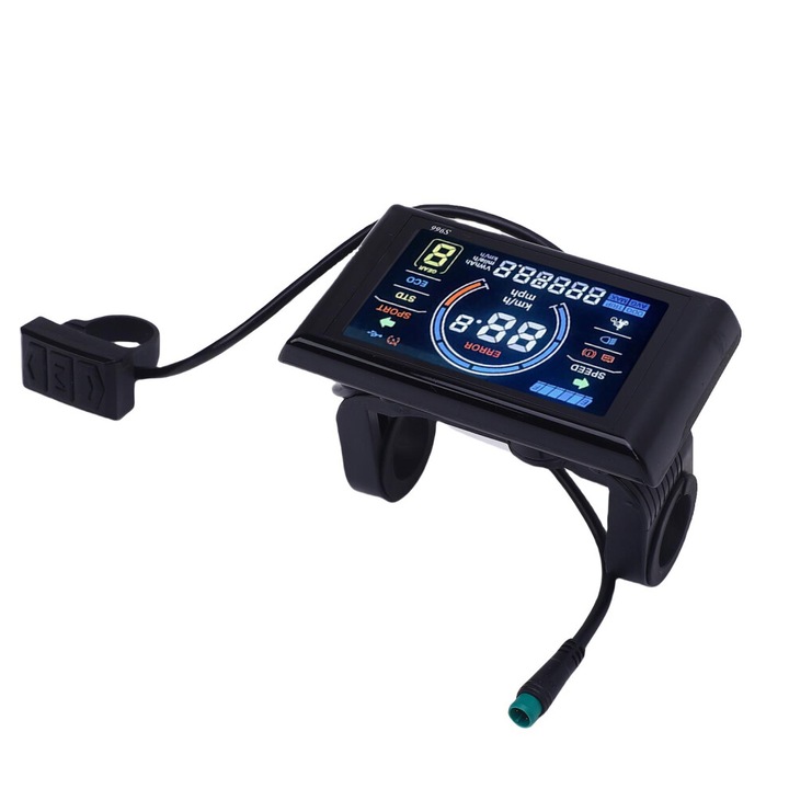 Elektromos kerékpár LCD kijelző 24V-48V, színes, vízálló, NFC, 24x48V