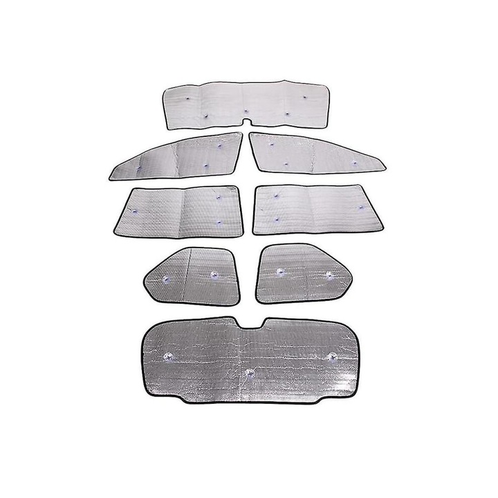 8 db autós napellenző készlet, fényvisszaverő, hőszigetelő, ezüst, Land Cruiser Prado