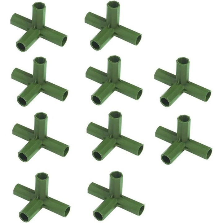 Set 10 conectori cadre sera, plastic, rezistenti, 16mm, unghi drept, stabil