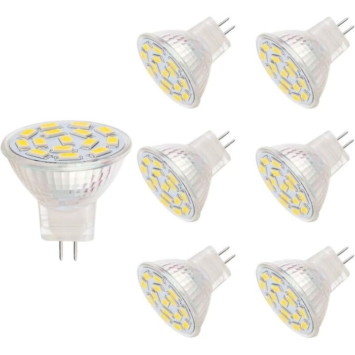 6 db MR11 GU4 12V 3W meleg fehér 3000K LED izzó készlet
