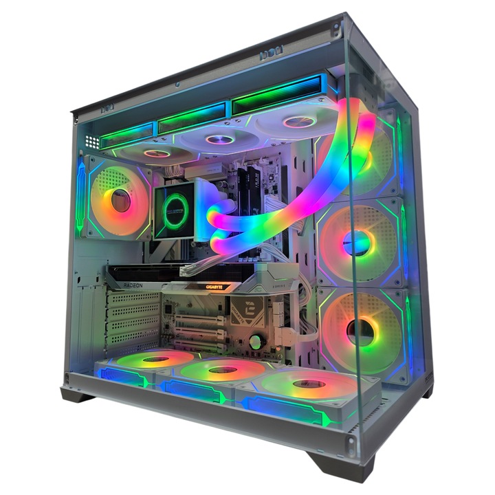 Sistem Desktop PC Gaming MCO, AMD Ryzen 7 7800X3D pana la 5.0GHz, 32GB DDR5, 1TB SSD M.2, Radeon RX 9060 XT 16GB, Windows 11 PRO