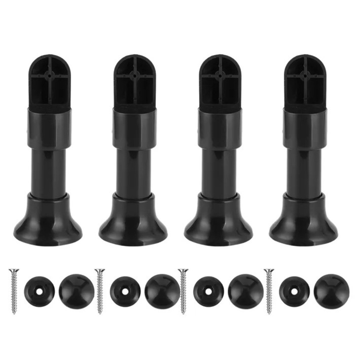 Set 4 picioare reglabile nylon pentru mobilier, alb