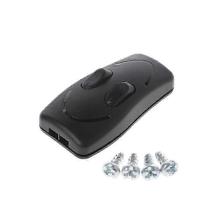 Kettős pólusú fekete műanyag kapcsoló 6.7x3.3cm 250V 3A