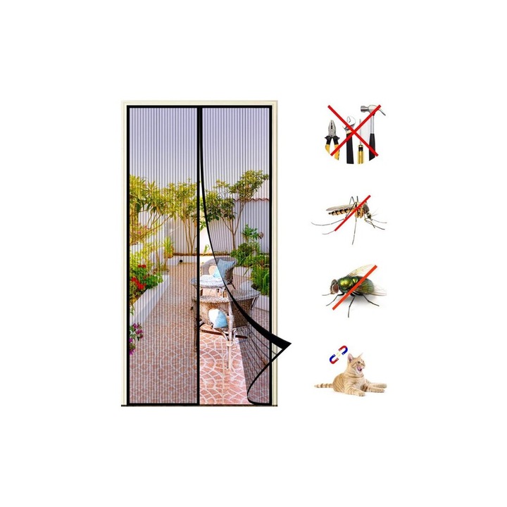 Plasa magnetica pentru usi si ferestre, plasa densa 1mm, inchidere automata, protectie insecte