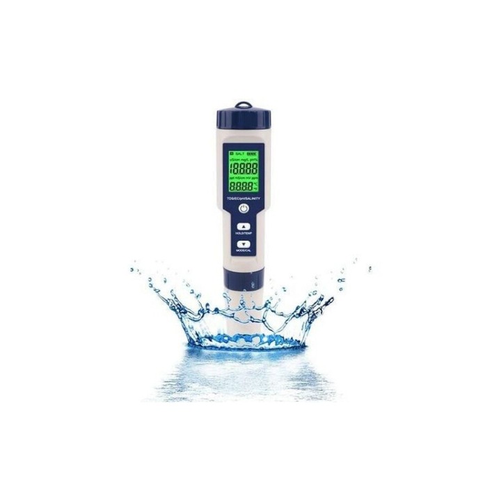 Aparat electronic pH cu sonda aliaj titan, IP67, ecran mare, functie hold
