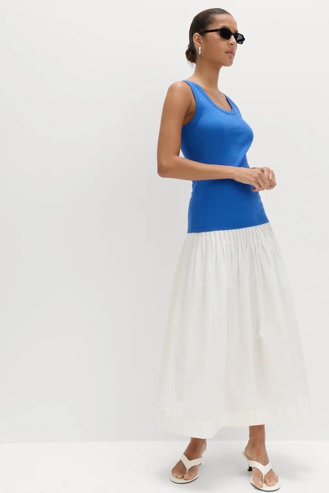 Marks & Spencer, Top striat cu decolteu rotund, Albastru cobalt