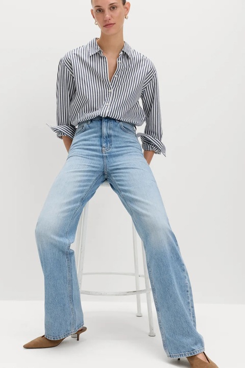 Marks & Spencer, Blugi relaxed fit, Albastru pastel, 12