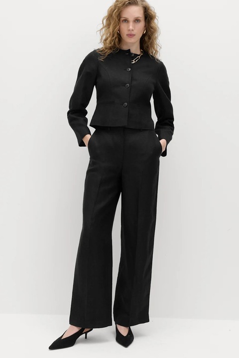 Marks & Spencer, Pantaloni eleganti din amestec de in, Negru