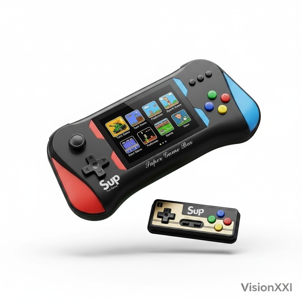 Consola de Jocuri Retro Portabila X7M, Ecran HD 3.5 Inch, 500 de Jocuri Incluse, Acumulator 1200mAh, Conectare TV, Suport Controller Extern, Design Ergonomic