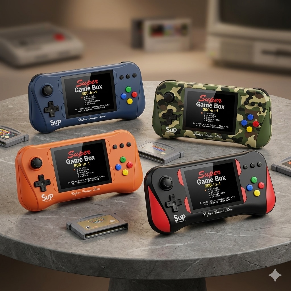 Consola de Jocuri Retro Portabila X7M, Ecran HD 3.5 Inch, 500 de Jocuri Incluse, Acumulator 1200mAh, Conectare TV, Suport Controller Extern, Design Ergonomic