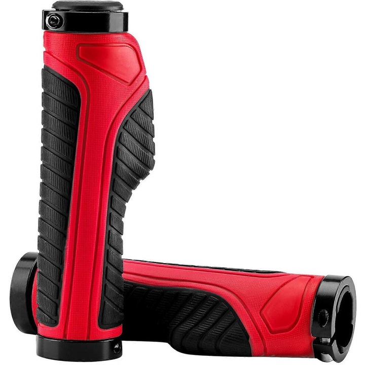 Mansoane bicicleta 2 buc TPR cauciuc antiderapant amortizare socuri negru 22x2.2cm