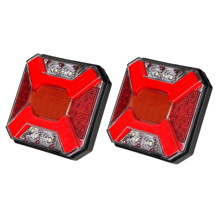 Set stopuri LED cu 4 functii pentru remorca, microbuz si rulota – Pozitie Neon, Stop, Semnalizare si Marsarier, 12V