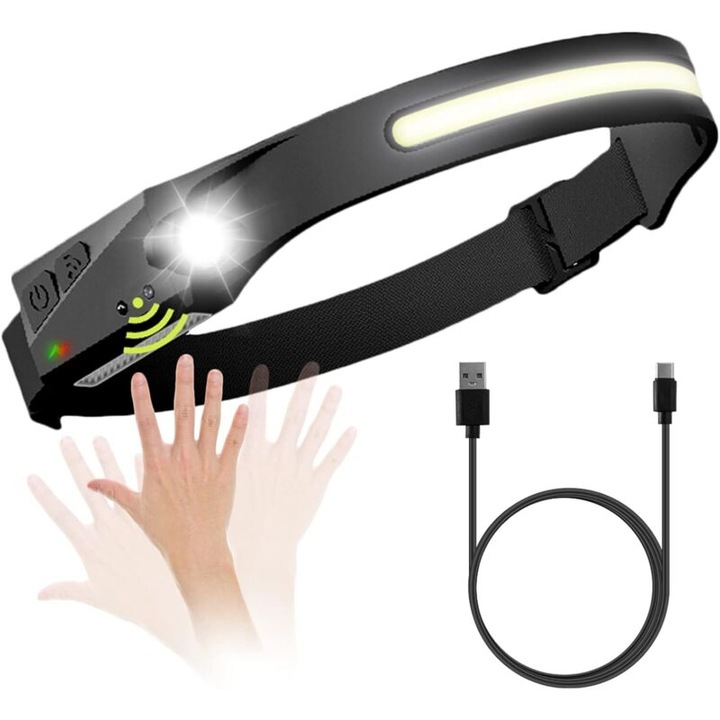 Презареждаем LED фенер USB, 600 лумена, 5 режима, сензор за движение, IPX4, 230° лъч