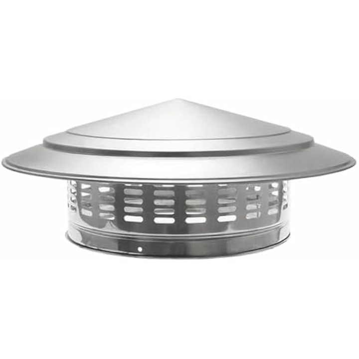 Capac cos fum inox 304, protectie ploaie si praf, 250mm