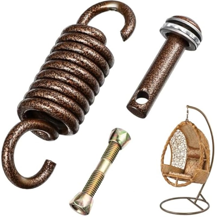 Set accesorii pentru scaun suspendat ou, arc si carlige, otel rezistent, capacitate 450KG
