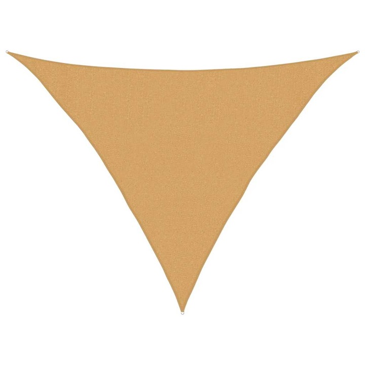 Panza parasolar vidaXL, nisipiu triunghiular 3x3x4 2 m HDPE 160 g/m²