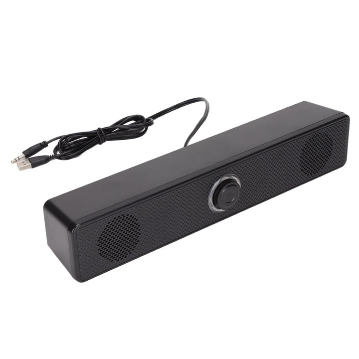 PC hangszórók, soundbar, 6W, fekete, 30x5x4cm