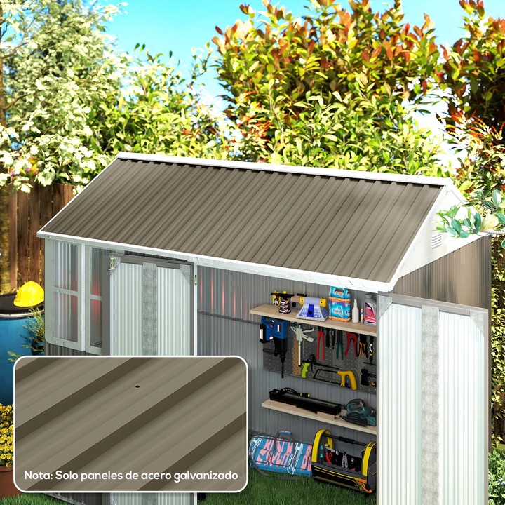 Panouri de acoperis, otel galvanizat, set 12 bucati, 129 x 45 cm, maro