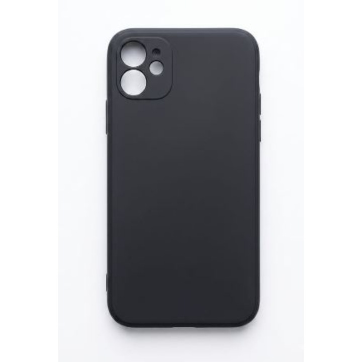 Husa BestCase® Premium Soft Silicon, Compatibila Cu Apple 11, 1.2MM Slim, Microfibra in interior, Rezistent la socuri, Protectie Camera, Margini ridicate pentru protectia ecranului, Negru