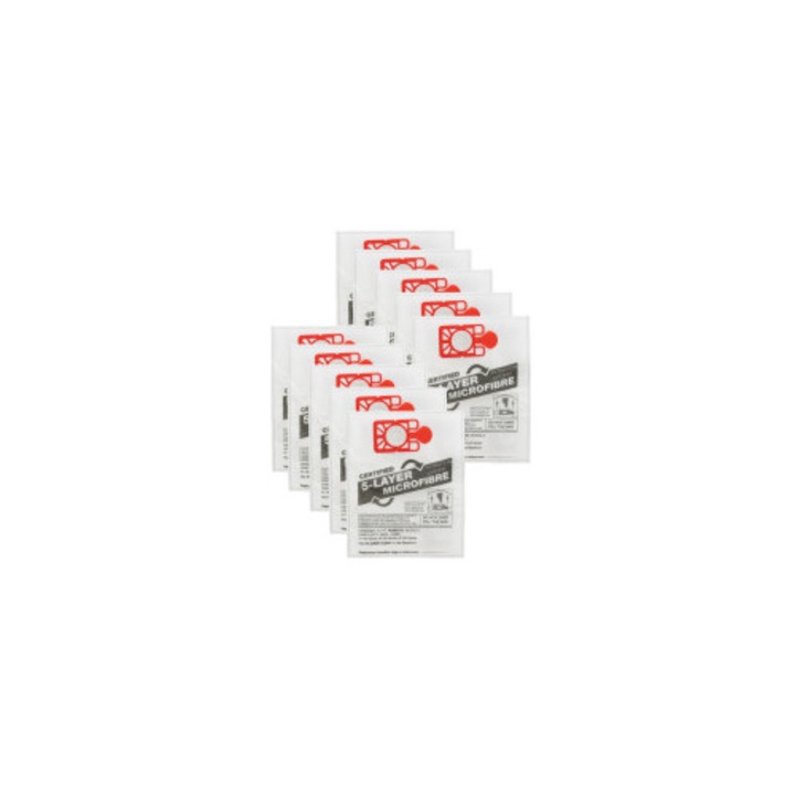 Set 10 saci aspirator microfibra 5 straturi, alb, universal
