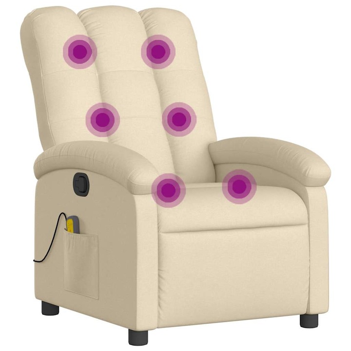vidaXL krémszínű szövet masszázsfotel 3205387