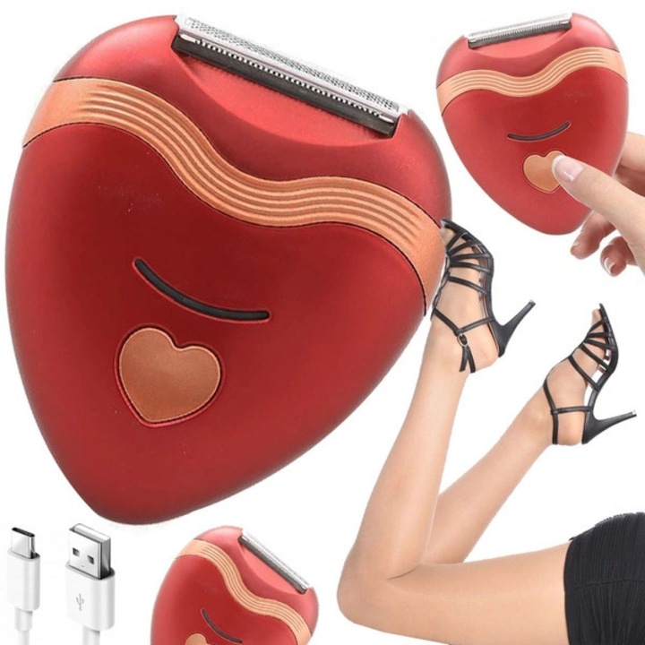 Epilator/aparat de ras pentru corp, bikini si picioare, reincarcabil USB, delicat si fara iritatii, compact, cu perie de curatare, multicolor, 1 buc.